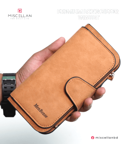 Tri-fold Long Clutch Wallet with Zipper