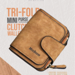 Tri-fold Mini Purse Clutch Wallet with Zipper for Women